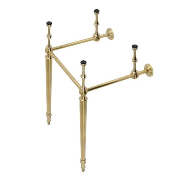 Embassy 30 in. Brass Wash Stand Legs with Satin Brass Connectors