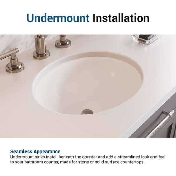 Newcastle 19-3/4 in. Undermount Ceramic Oval Bathroom Sink in White
